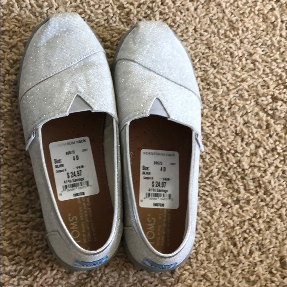 Toms sparkled slide shoes size 4